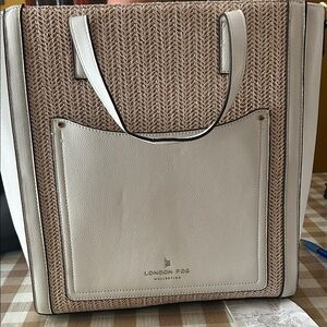 Never used London Fog Beige and Cream Tote Bag